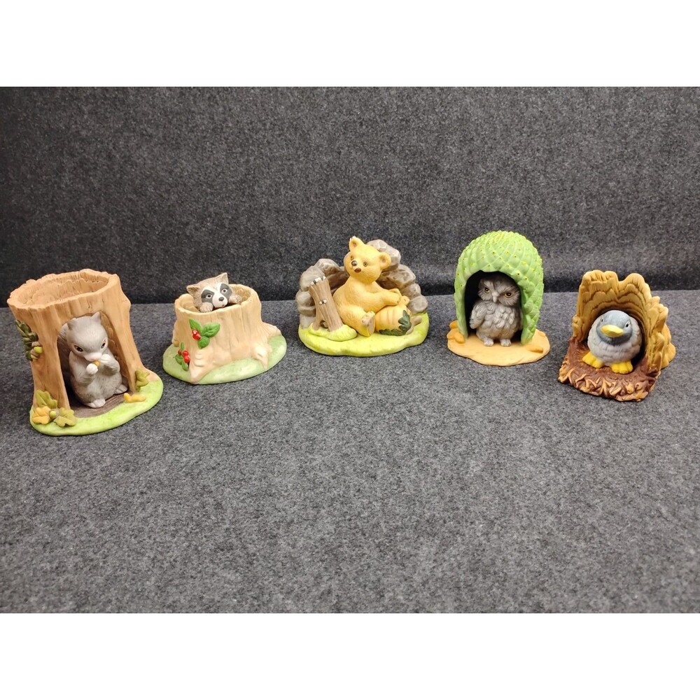 Franklin Mint Jaqueline Smith Woodland Surprises Animals Lot Owl Bear Bird &More